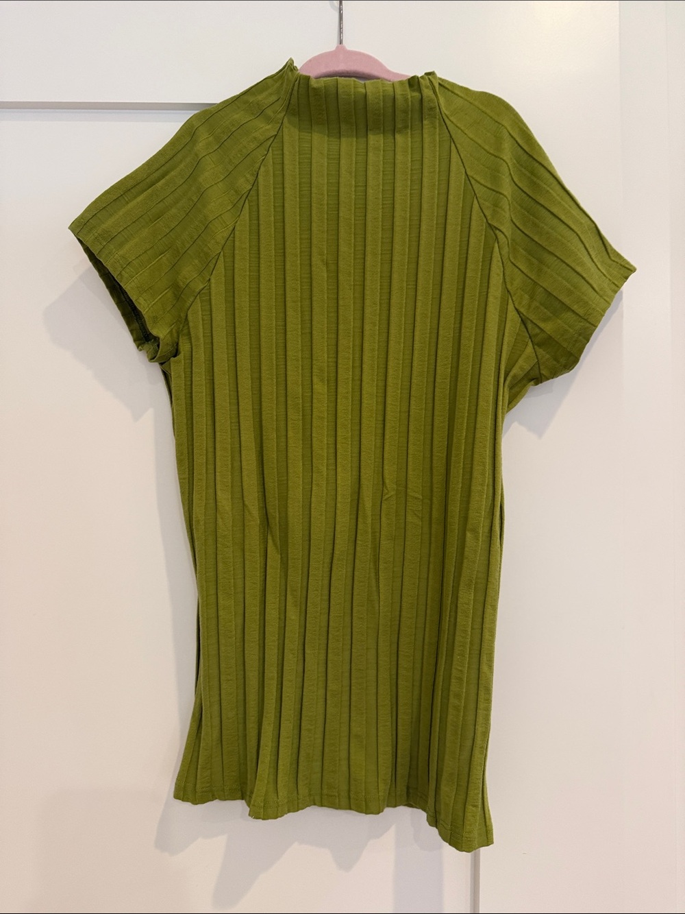 Reformation Olive Green Ribbed Short Sleeve Tee